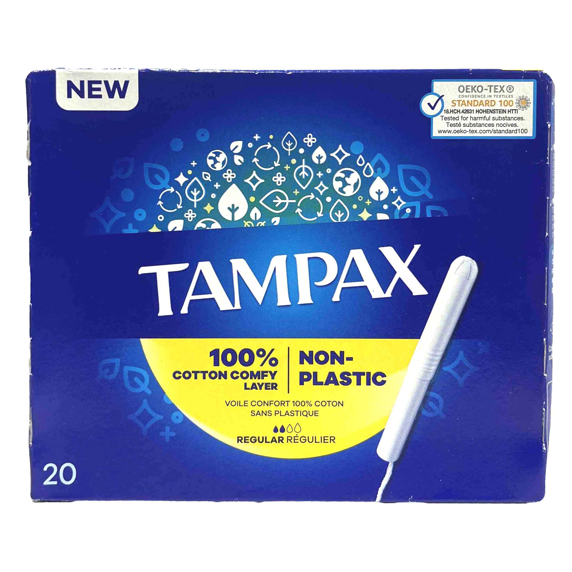 تامپون رگولار تامپکس با قدرت جذب بالا ۲ قطره Tampax